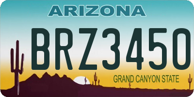 AZ license plate BRZ3450