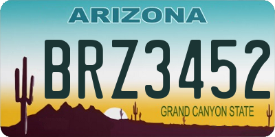 AZ license plate BRZ3452