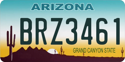 AZ license plate BRZ3461