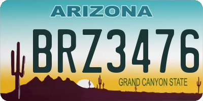 AZ license plate BRZ3476