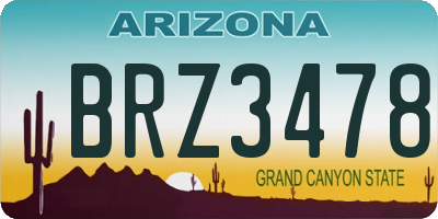 AZ license plate BRZ3478