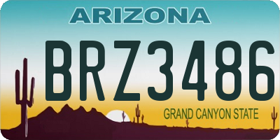 AZ license plate BRZ3486