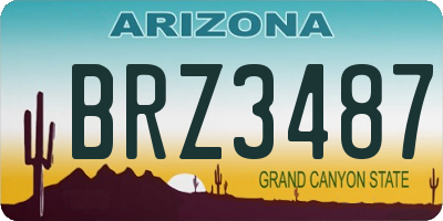 AZ license plate BRZ3487