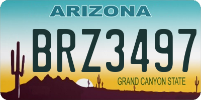 AZ license plate BRZ3497