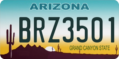 AZ license plate BRZ3501