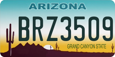 AZ license plate BRZ3509