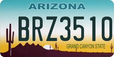 AZ license plate BRZ3510