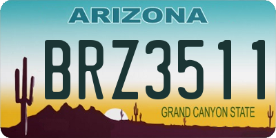 AZ license plate BRZ3511