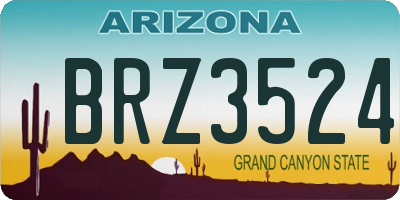 AZ license plate BRZ3524