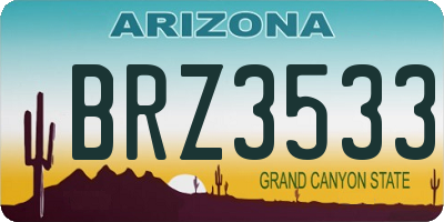 AZ license plate BRZ3533