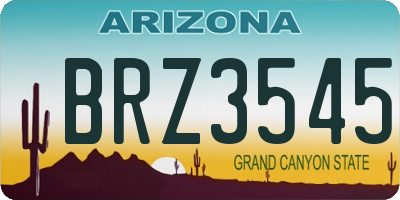 AZ license plate BRZ3545