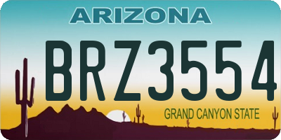AZ license plate BRZ3554