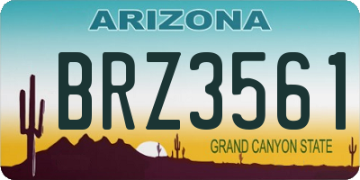 AZ license plate BRZ3561