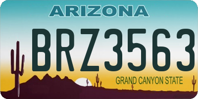 AZ license plate BRZ3563