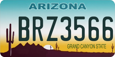 AZ license plate BRZ3566