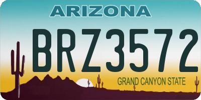 AZ license plate BRZ3572