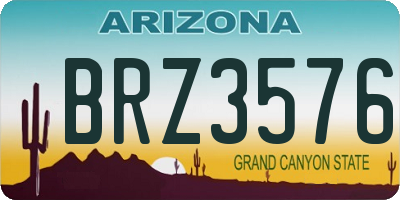 AZ license plate BRZ3576