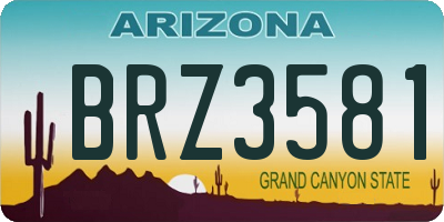 AZ license plate BRZ3581