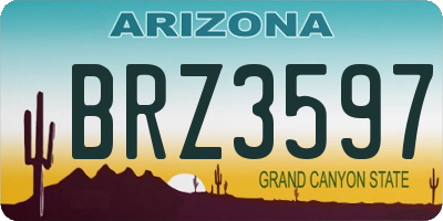 AZ license plate BRZ3597