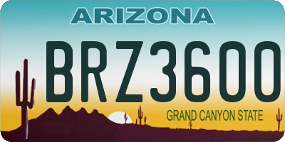 AZ license plate BRZ3600