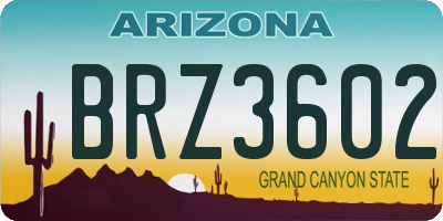 AZ license plate BRZ3602