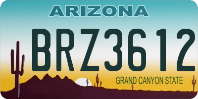 AZ license plate BRZ3612