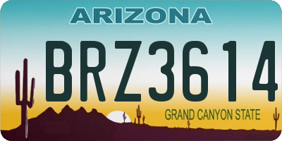 AZ license plate BRZ3614