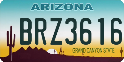 AZ license plate BRZ3616