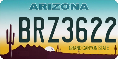 AZ license plate BRZ3622