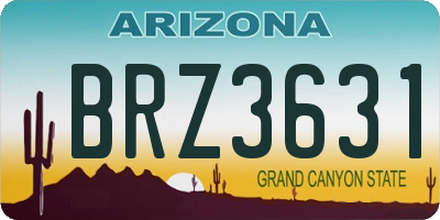 AZ license plate BRZ3631