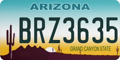 AZ license plate BRZ3635
