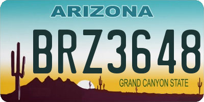 AZ license plate BRZ3648