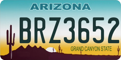 AZ license plate BRZ3652