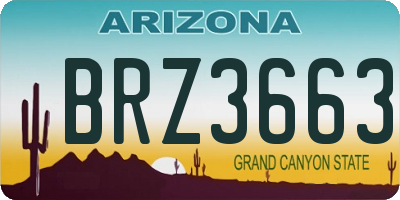 AZ license plate BRZ3663