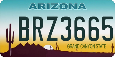 AZ license plate BRZ3665