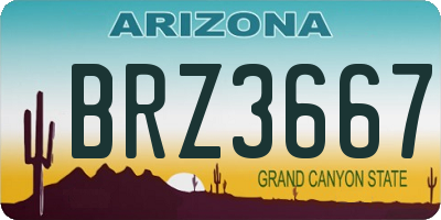 AZ license plate BRZ3667