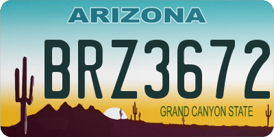 AZ license plate BRZ3672