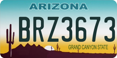 AZ license plate BRZ3673