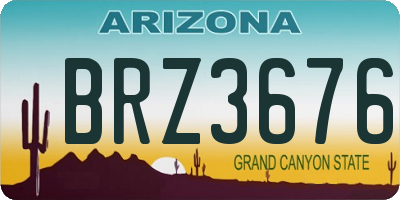 AZ license plate BRZ3676