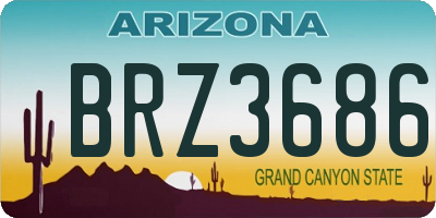 AZ license plate BRZ3686