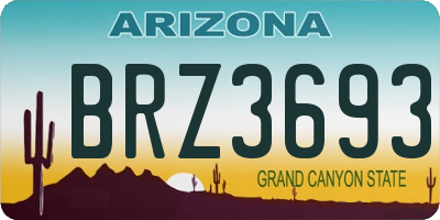 AZ license plate BRZ3693