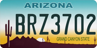 AZ license plate BRZ3702