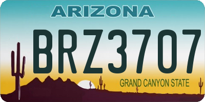 AZ license plate BRZ3707