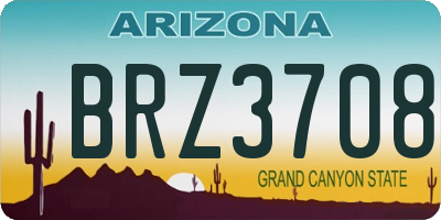 AZ license plate BRZ3708