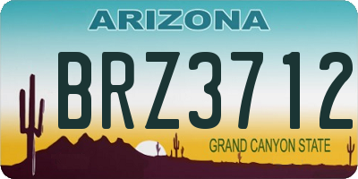 AZ license plate BRZ3712