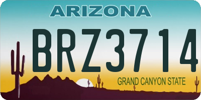 AZ license plate BRZ3714