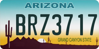 AZ license plate BRZ3717