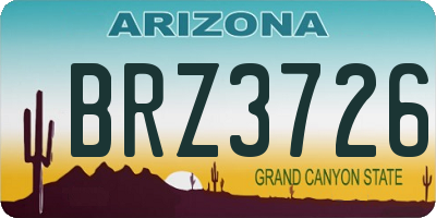 AZ license plate BRZ3726