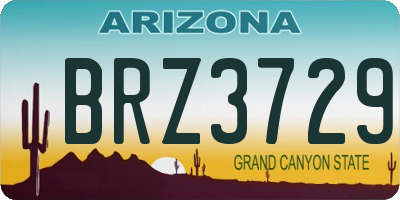 AZ license plate BRZ3729