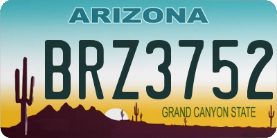 AZ license plate BRZ3752